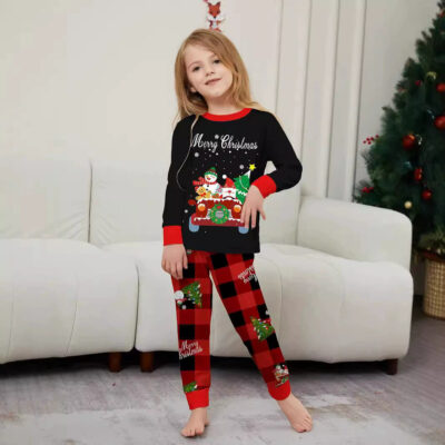 European style Christmas family pajamas supplier holiday sets