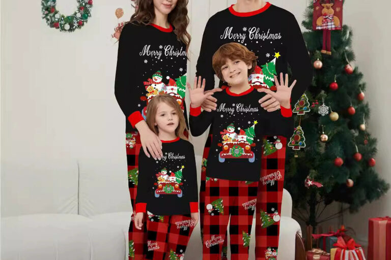 European style Christmas family pajamas supplier holiday sets