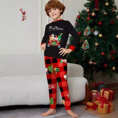 European style Christmas family pajamas supplier holiday sets