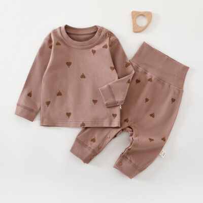 Cotton spring autumn two-piece baby toddler pajamas set