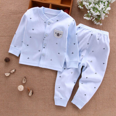 Soft cotton baby and toddler pajamas homewear set
