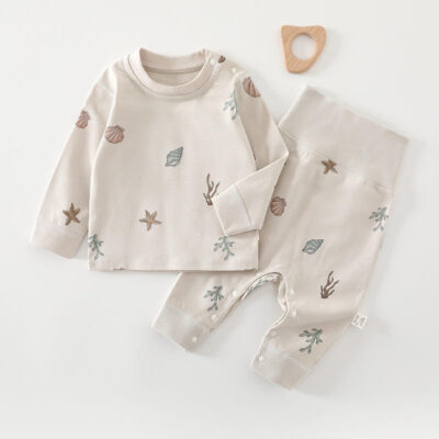 Cotton spring autumn two-piece baby toddler pajamas set