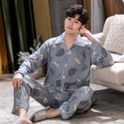 Cotton men’s plus size pajamas bulk loungewear set