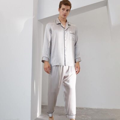 Spring autumn men’s silk pajamas supplier collection