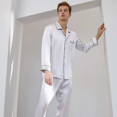 Spring autumn men’s silk pajamas supplier collection