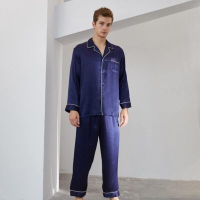 Spring autumn men’s silk pajamas supplier collection