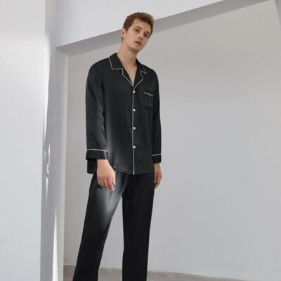 Spring autumn men’s silk pajamas supplier collection