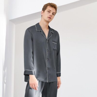 Spring autumn men’s silk pajamas supplier collection
