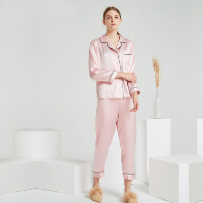 Women’s silk pajamas wholesale long sleeve pants set