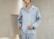 Men’s silk pajamas factory luxury set