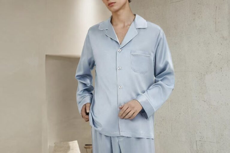 Men’s silk pajamas factory luxury set