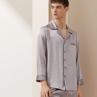 Men’s silk pajamas factory luxury set