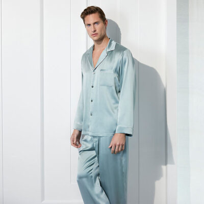 Men’s silk pajamas manufacturer luxury loose fit sleepwear
