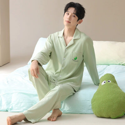Stylish men’s cotton pajama set supplier homewear