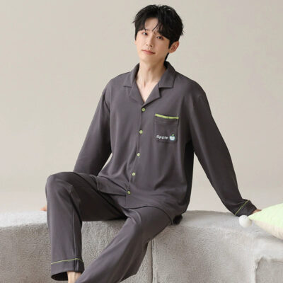 Stylish men’s cotton pajama set supplier homewear