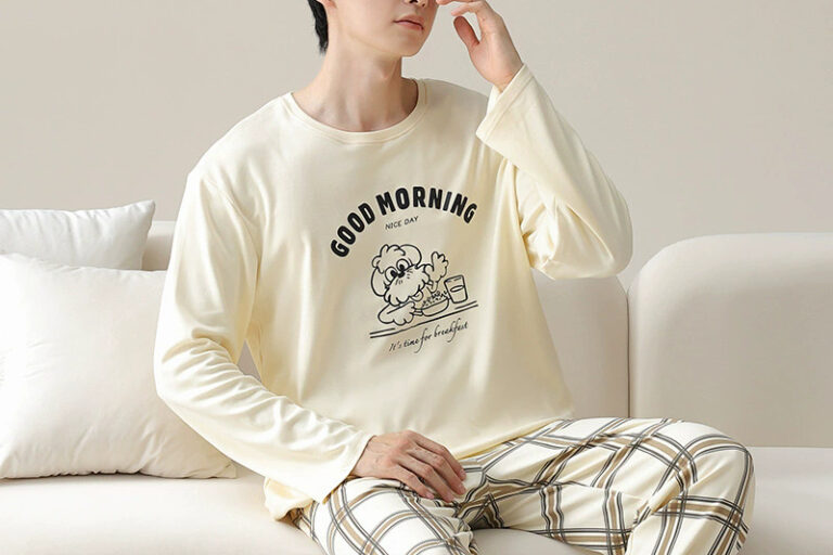 Men’s cotton pajamas factory spring autumn loungewear set