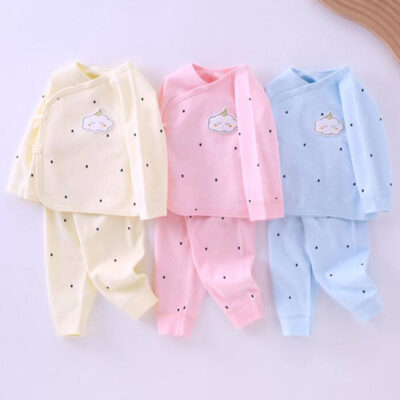 Trendy spring autumn baby and toddler pajamas wholesale set