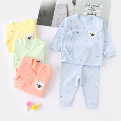 Trendy spring autumn baby and toddler pajamas wholesale set