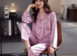 Women’s satin pajamas factory spring autumn long sleeve set