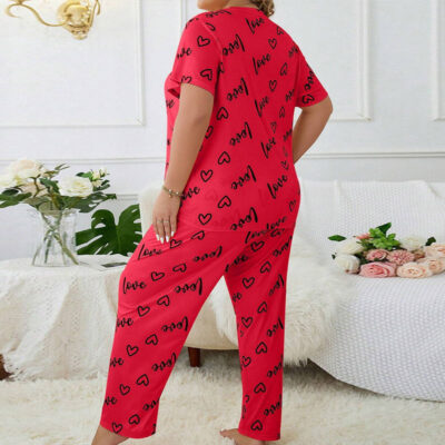 Summer casual women’s plus size pajamas wholesale set