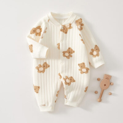 Thick cotton one-piece baby toddler pajamas winter sleepwear