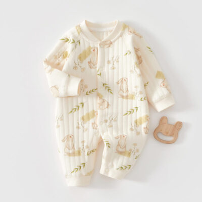 Thick cotton one-piece baby toddler pajamas winter sleepwear