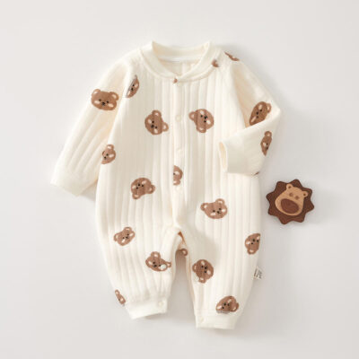 Thick cotton one-piece baby toddler pajamas winter sleepwear