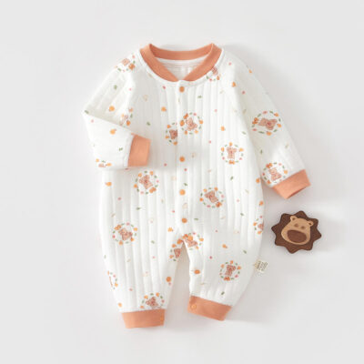 Thick cotton one-piece baby toddler pajamas winter sleepwear