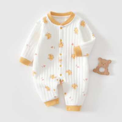 Thick cotton one-piece baby toddler pajamas winter sleepwear