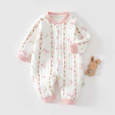 Thick cotton one-piece baby toddler pajamas winter sleepwear