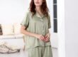 Women’s satin pajamas manufacturer short sleeve shorts set