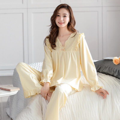 Women’s princess style cotton pajamas bulk long sleeve