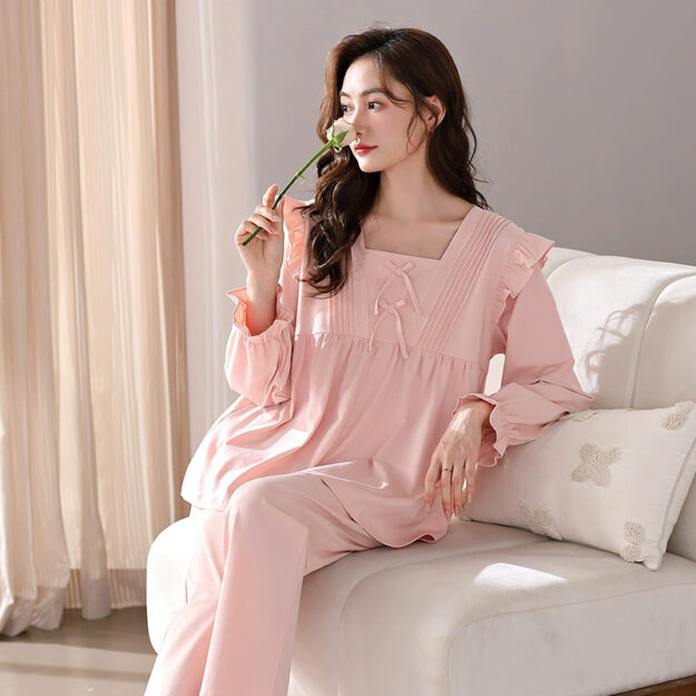 Women’s princess style cotton pajamas bulk long sleeve
