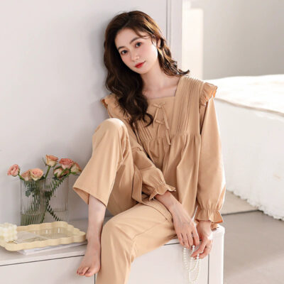 Women’s princess style cotton pajamas bulk long sleeve