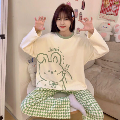 Fashion cute women’s cotton pajamas manufacturer set