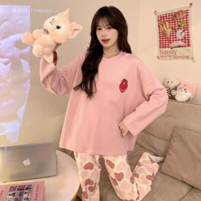Fashion cute women’s cotton pajamas manufacturer set