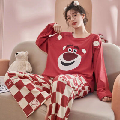 Fashion cute women’s cotton pajamas manufacturer set
