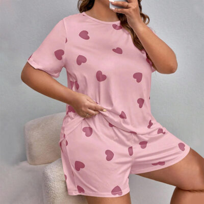 Loose fit summer women’s plus size pajamas set manufacturer