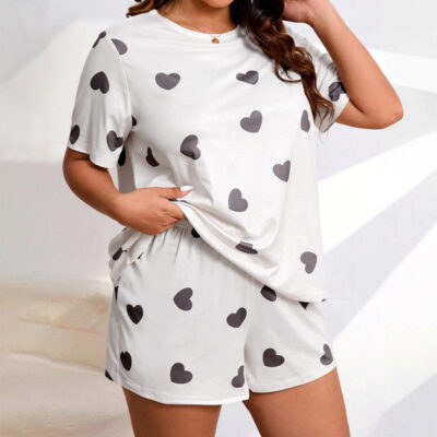 Loose fit summer women’s plus size pajamas set manufacturer
