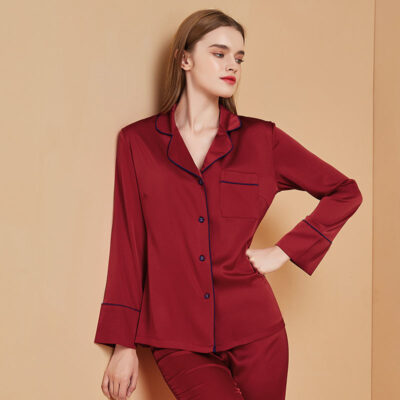 Women’s silk pajamas supplier new long sleeve set