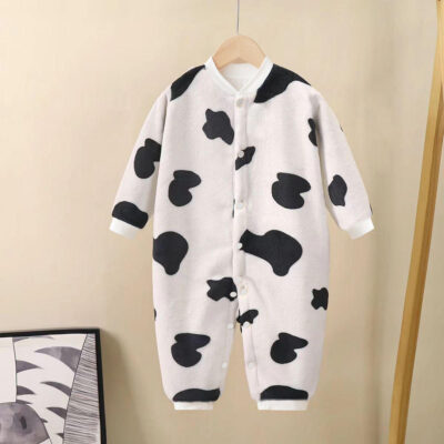 Thick flannel long-sleeve warm baby and toddler pajamas set