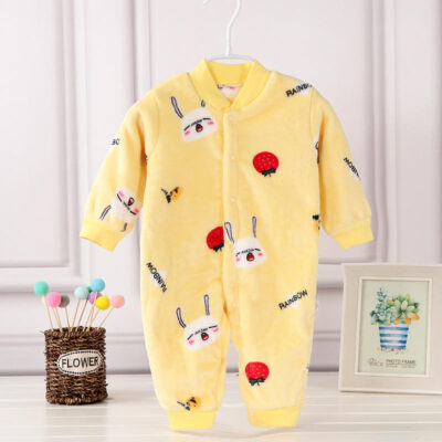 Thick flannel long-sleeve warm baby and toddler pajamas set