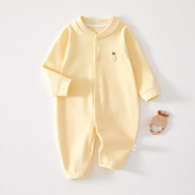 Cotton cartoon double-breasted long-sleeve baby toddler pajamas