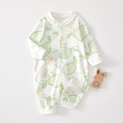 Cotton cartoon double-breasted long-sleeve baby toddler pajamas