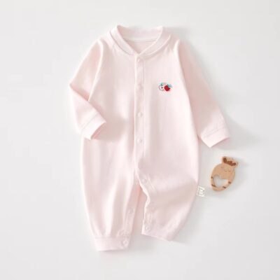 Cotton cartoon double-breasted long-sleeve baby toddler pajamas