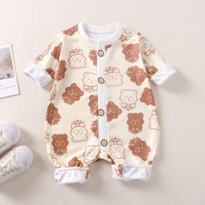 Spring autumn long-sleeve one-piece baby toddler pajamas