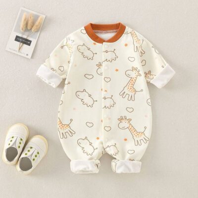 Spring autumn long-sleeve one-piece baby toddler pajamas