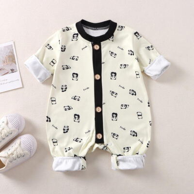 Spring autumn long-sleeve one-piece baby toddler pajamas