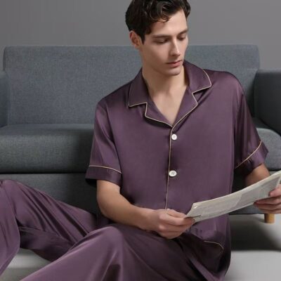 Summer high-end casual men’s silk pajama set