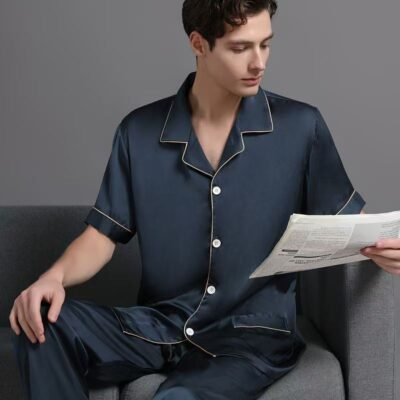 Summer high-end casual men’s silk pajama set